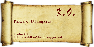 Kubik Olimpia névjegykártya